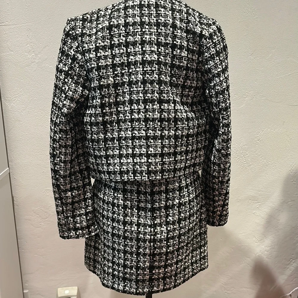 Black and White Houndstooth Women's Jacket